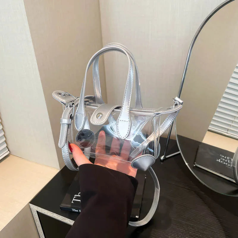 Fashionable Women’s Transparent Jelly Bag | Luxury Designer PVC Shoulder Bag | Casual Versatile Crossbody Purse & Handbag (Model sxp560463) Luxegan