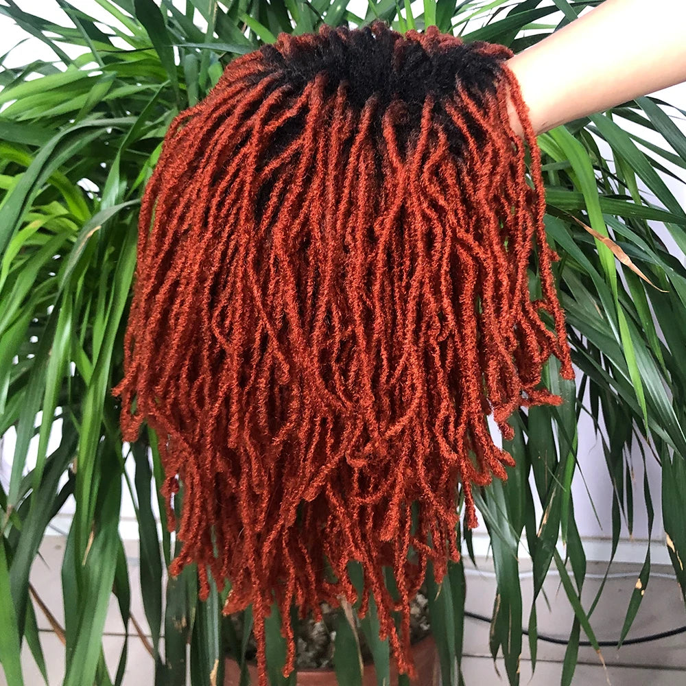 YUNRONG Dreadlock Wig For Black Women 16 inch High Temperature Fiber Dreadlock Ombre Burg Crochet Twist Hair Luxegan