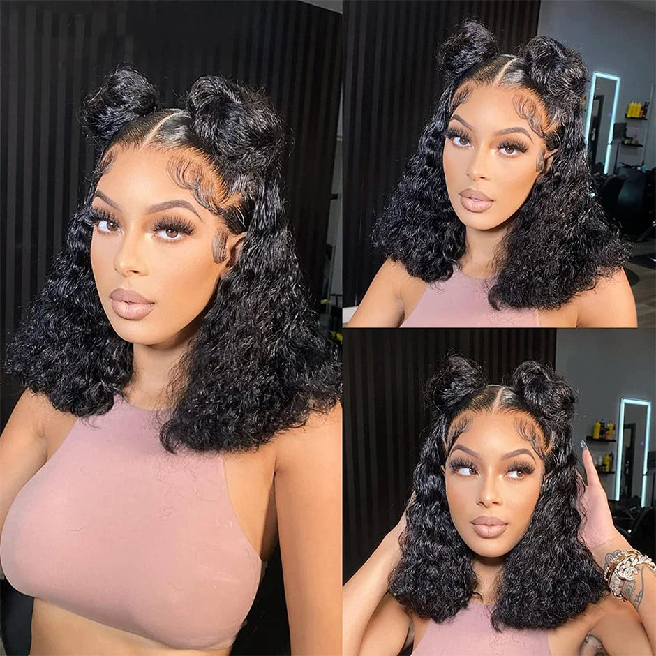 Wear & Go Glueless Water Wave Wig | 180% Density Pre-Cut HD Lace Front Brazilian Human Hair (Pre-Bleached Knots) Luxegan