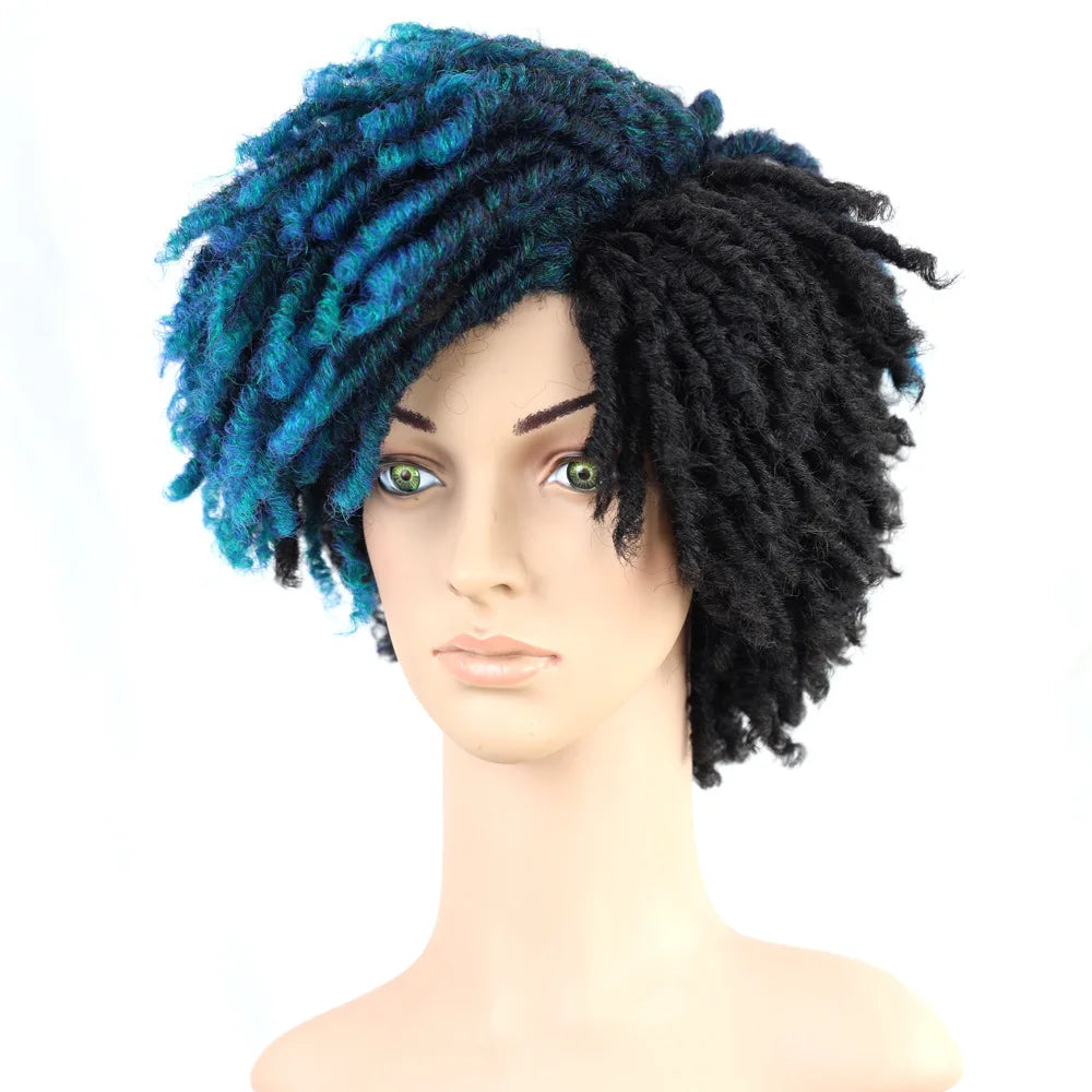 10" Braided Bob Wig | Afro Dreadlock Wig | Curly Ends | Synthetic Crochet Wig | Cosplay