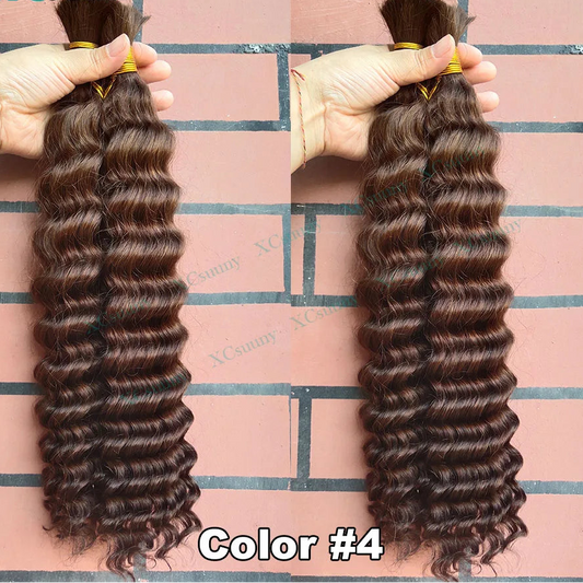 Deep Wave Human Hair Extensions | 12–26 Inch Braiding Hair Luxegan