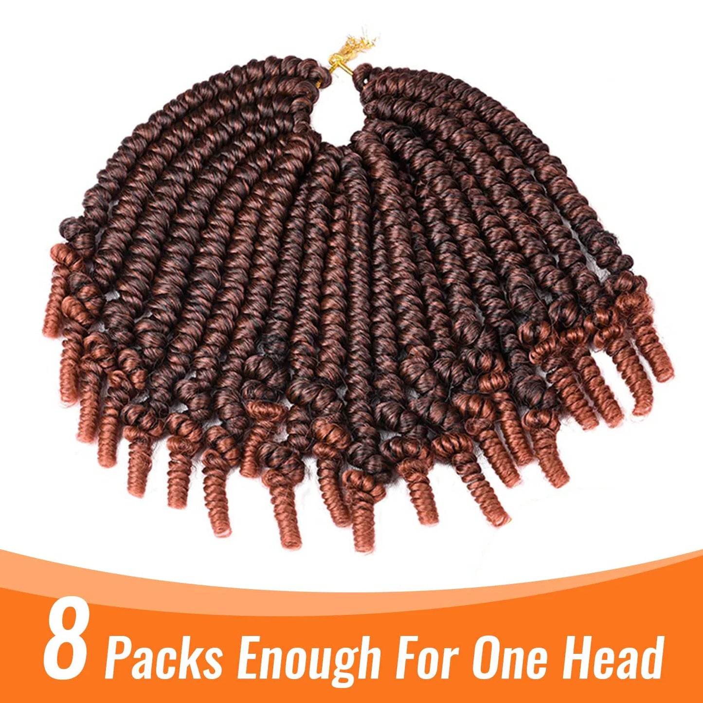 Bob Spring Twist Crochet Hair | Pre-Twisted Passion Twists | Pre-Looped Braids | 6-8 Inch | 20 Strands/Pack