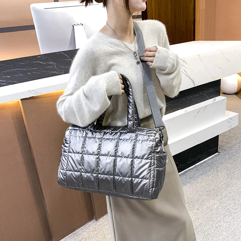 Soft Luxury Padded Nylon Tote | Big Capacity Waterproof Crossbody Bag Luxegan
