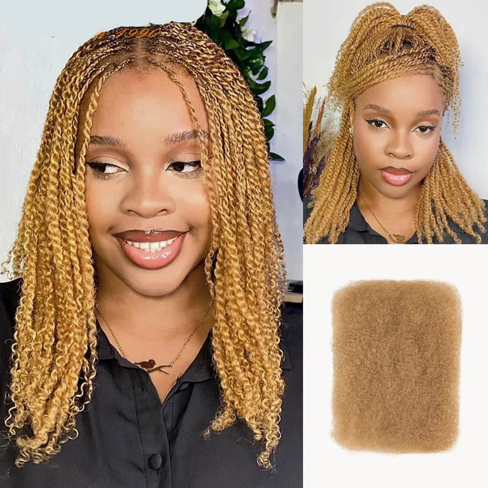 99J Burgundy Afro Kinky Bulk Human Hair | Brazilian Remy | Dreadlock & Braiding Hair | 50g