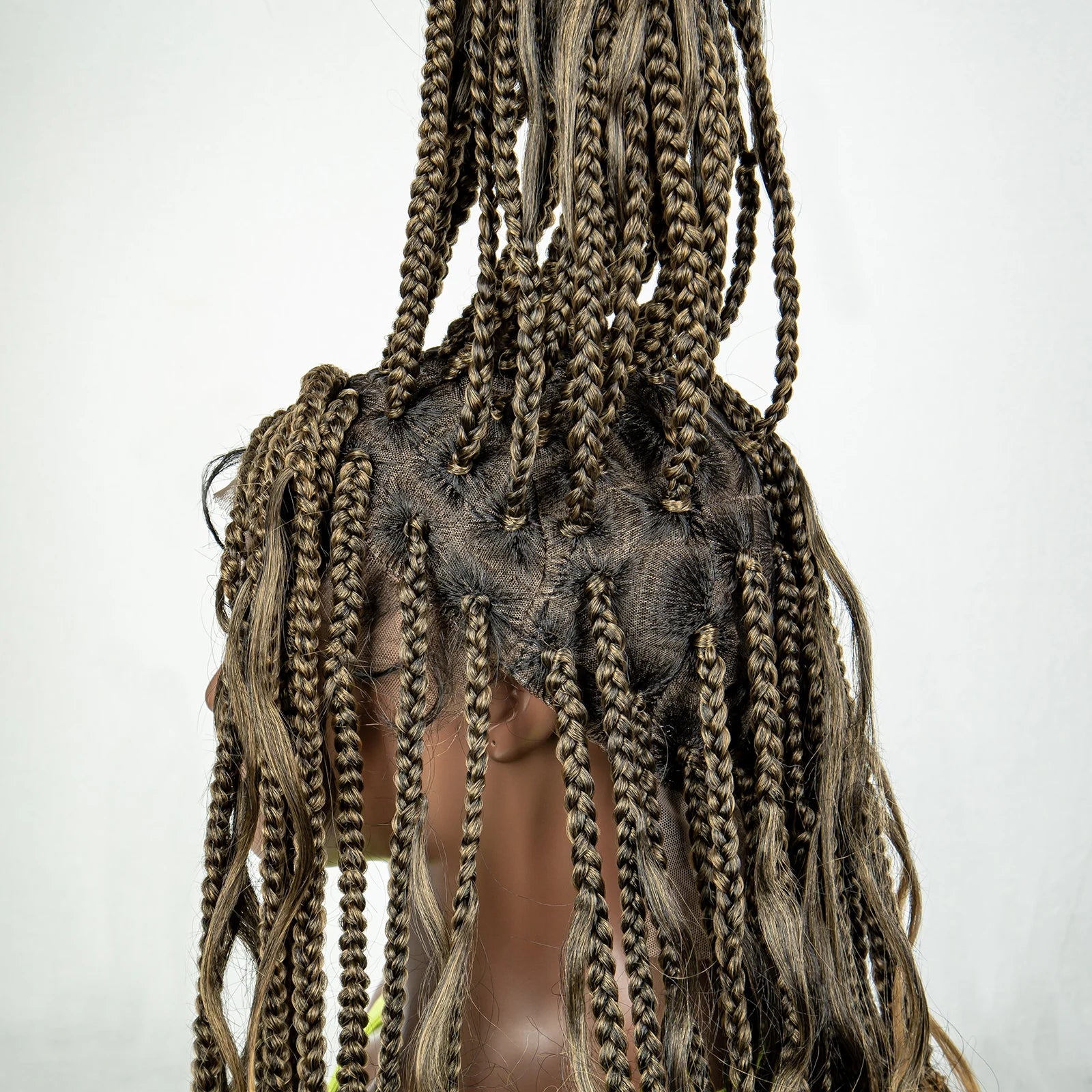 34" Ombre Curly Braids Wig | 1B/27 | Deep Wave | Full Lace | Baby Hair Luxegan