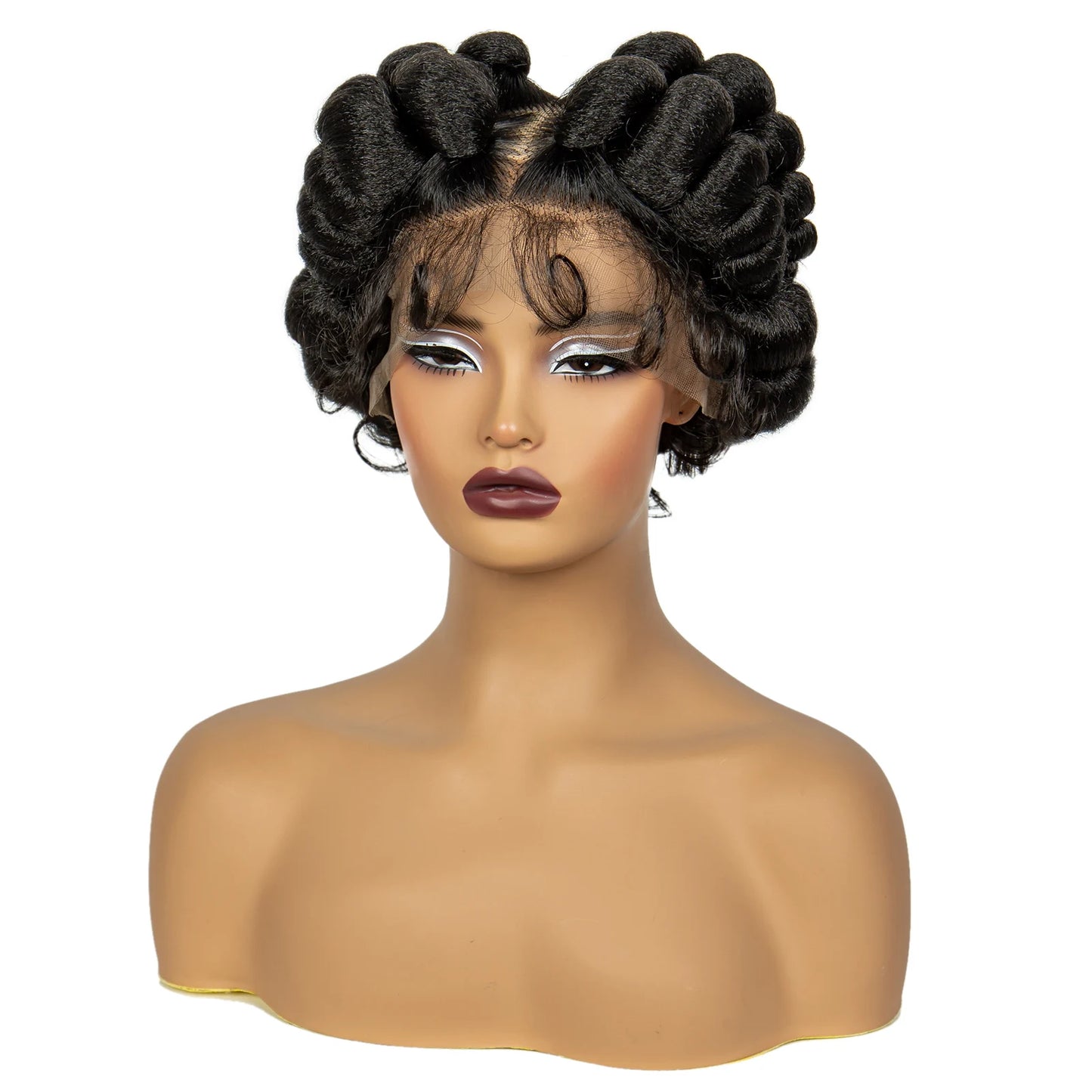 613 Blonde Short Bantu Knotless Braids Wig | Handmade Full Lace | Baby Hair Luxegan