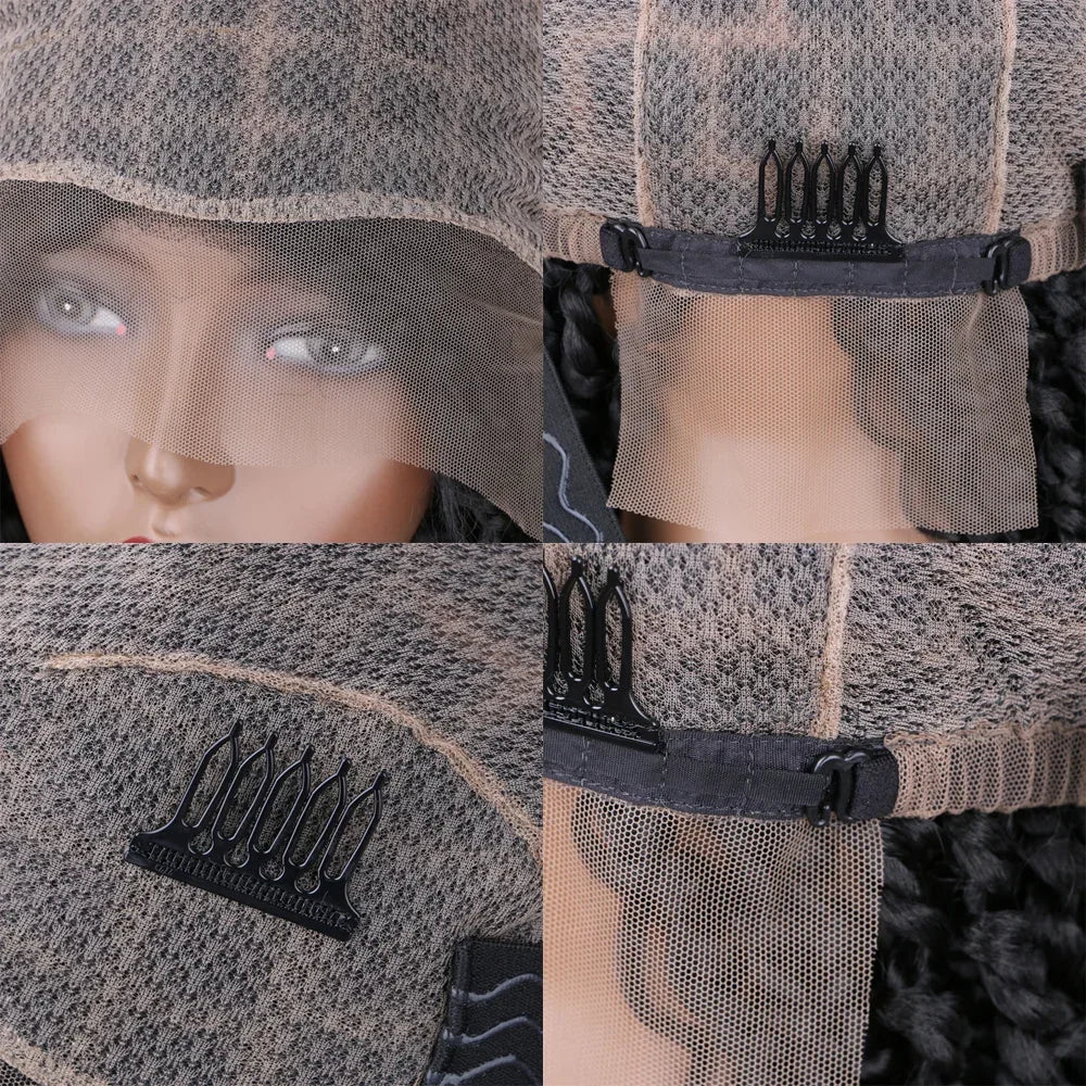 3x Twist Braided Wig | 30 Inch Full Lace Afro Dreadlocks | Synthetic Crochet Hair | For Women