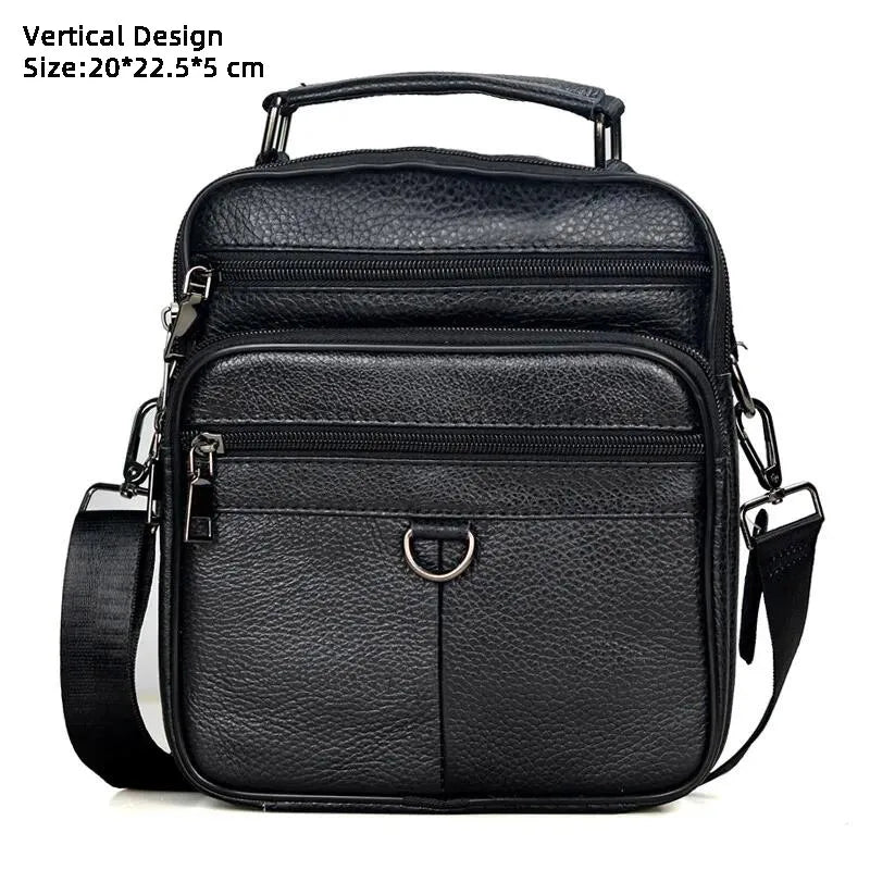 Hot Fashion Men's Genuine Leather Messenger Bag | Luxury Brand Soft Crossbody for Mini Pad & Shoulder Use Luxegan