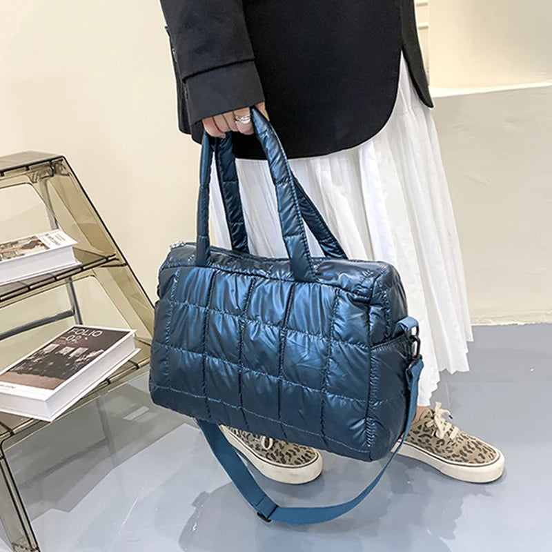 Soft Luxury Padded Nylon Tote | Big Capacity Waterproof Crossbody Bag Luxegan