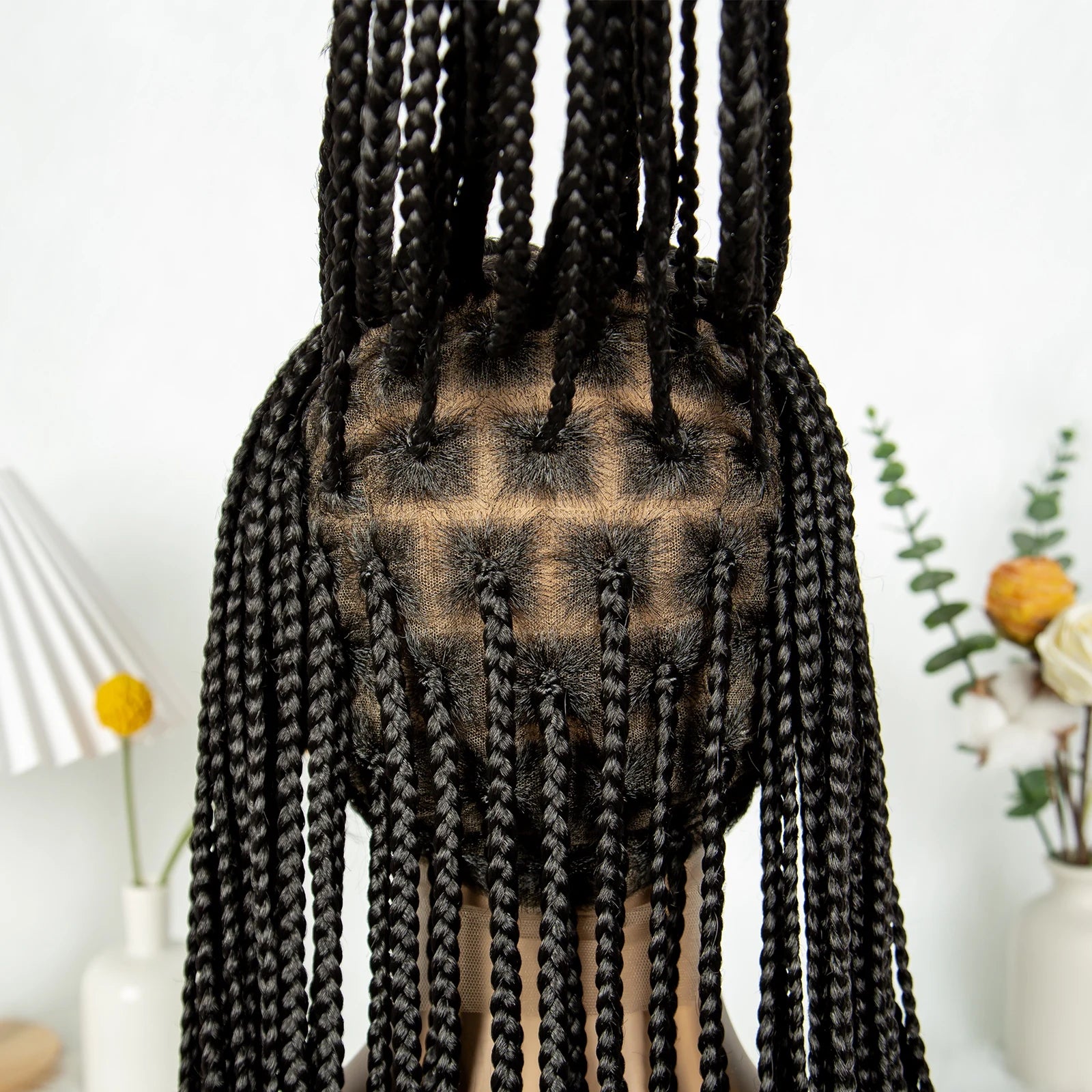 New HD Goddess Box Braids Wig | Transparent Full Lace Crochet Luxegan
