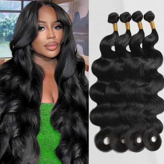Malaysian Body Wave Human Hair Bundles | Remy Weave Extensions (8-36 Inch, 1/3/4 Pcs) Luxegan