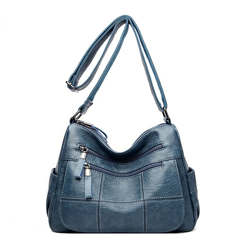 Genuine Sheepskin Leather Designer Handbag | Luxury Waterproof Bucket Bag for Women | Premium Business Messenger & Shoulder Tote with Sequined Accents Luxegan