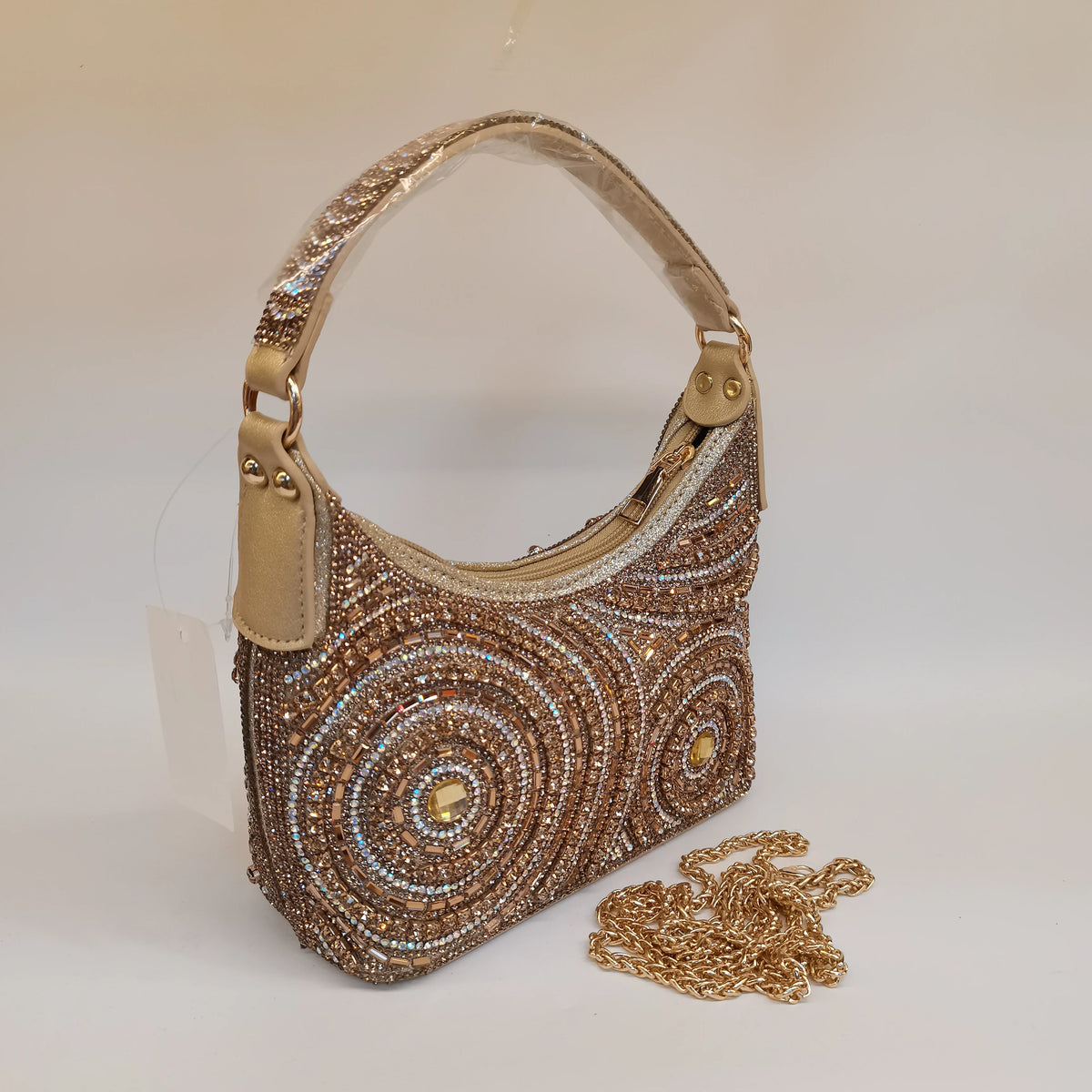 Soft Rhinestone Embellished Evening Bag | Fashion Chain Clutch Luxegan
