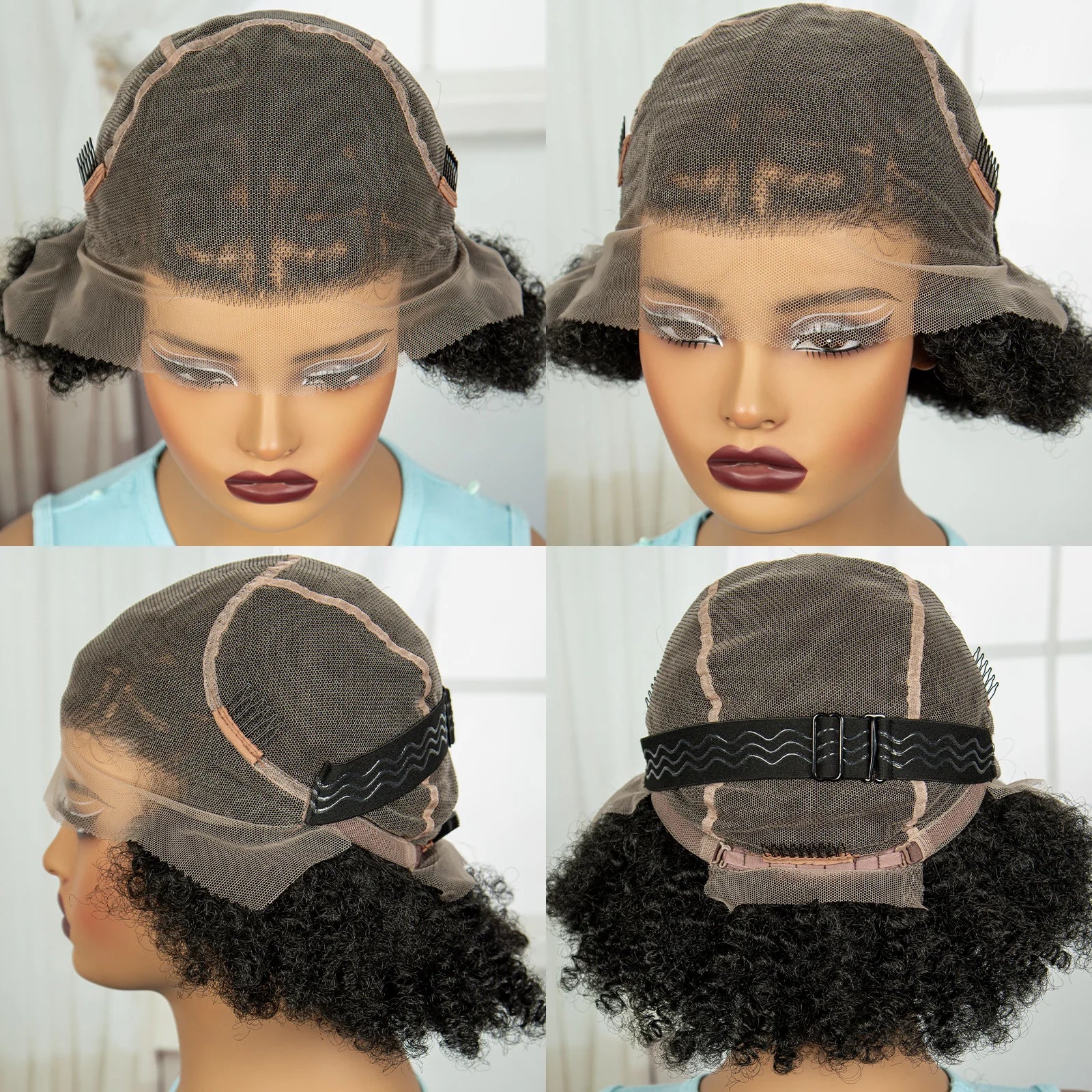 Afro Kinky Curly Cornrow Braids Wig | Transparent Full Lace | Baby Hair Luxegan