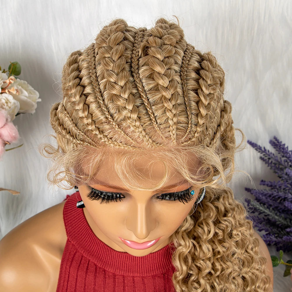 28" Blonde Crochet Braids Wig | Lace Front | Pre-Plucked Baby Hair Luxegan