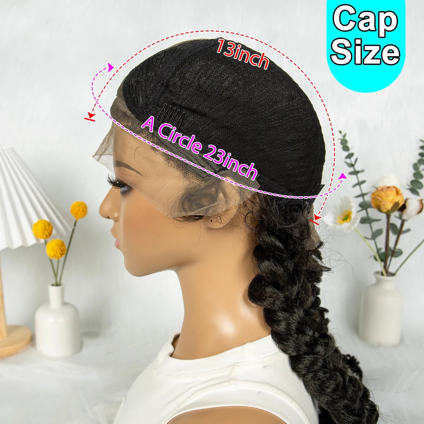 36" Twisted Braids Lace Front Wig | 13x1 | Senegalese Twist | Baby Hair | Handmade Synthetic Braids Luxegan