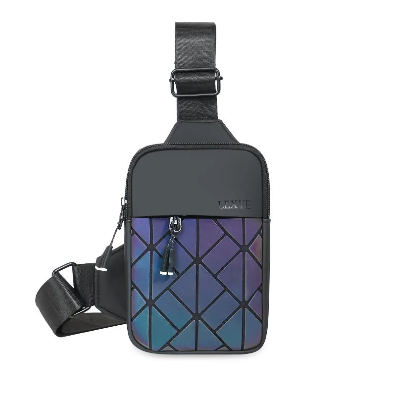 Universal Rhombus Grid Breast Bag | Sophisticated "Envelope" Silhouette | Premium Casual Fashion Mobile Phone Bag | "Dignified" High-Performance PU Crossbody for Radiant Versatile Styling Luxegan