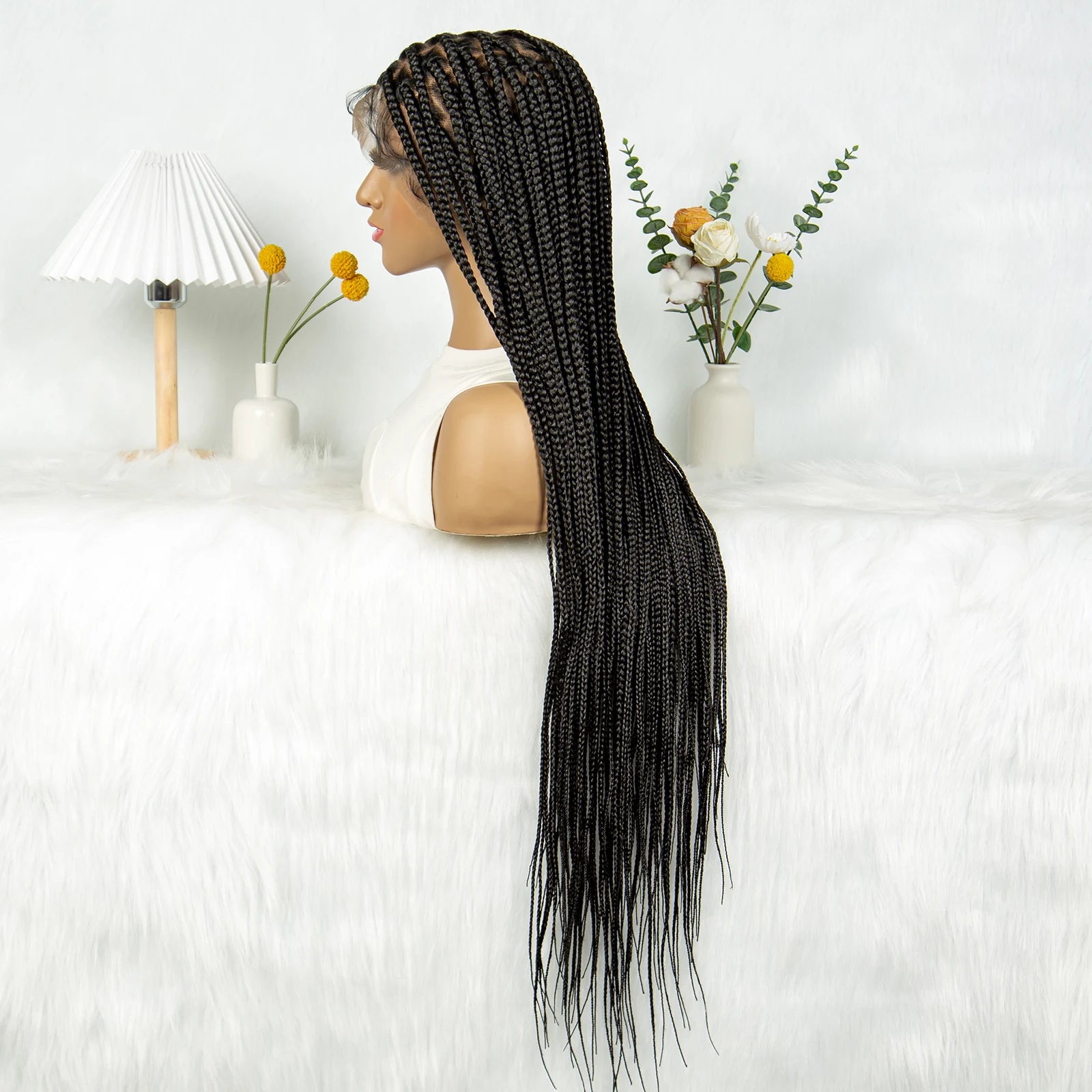 New HD Goddess Box Braids Wig | Transparent Full Lace Crochet Luxegan