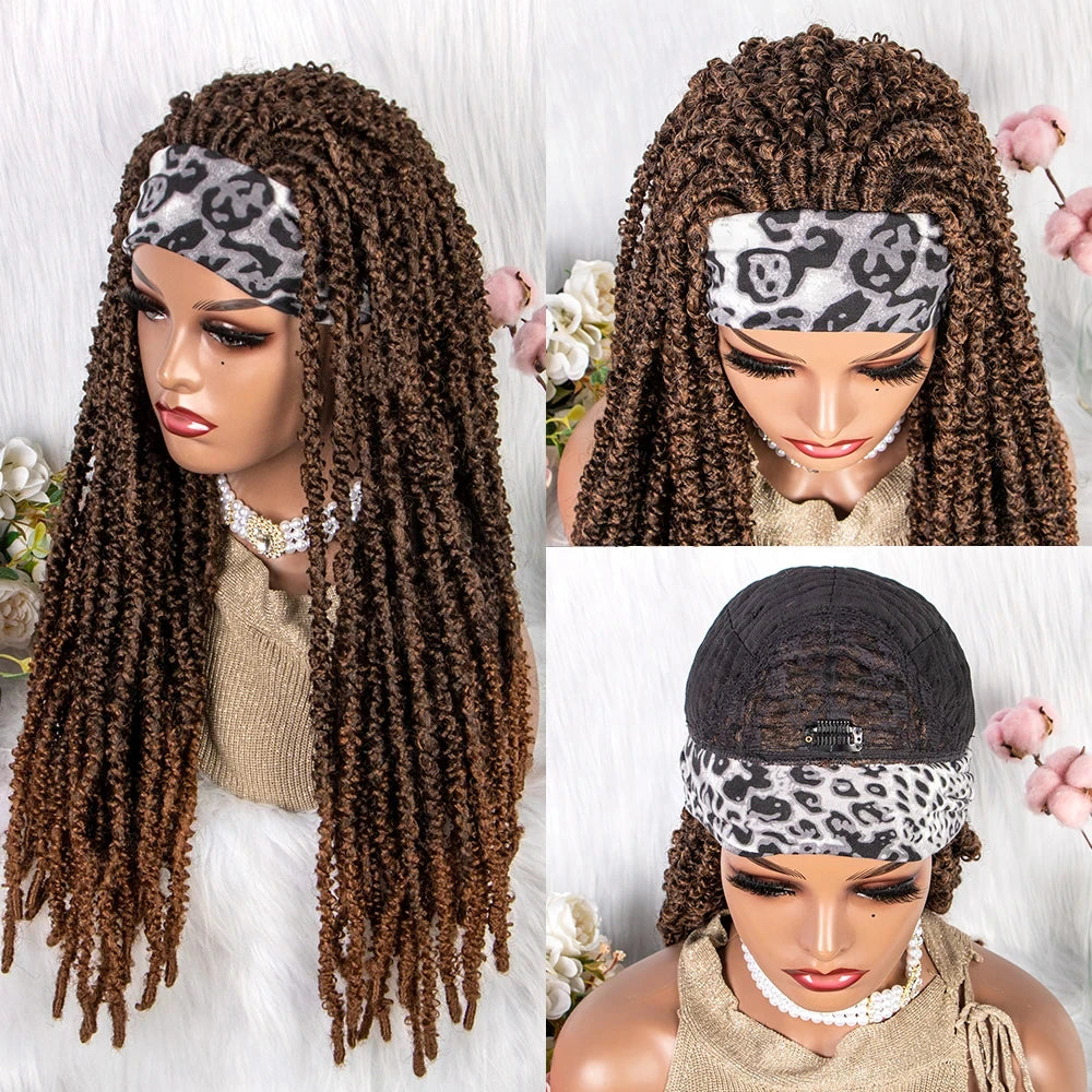 22" Curly Box Braids Wig | Crochet Hair | Heat Resistant | Daily Wear Luxegan