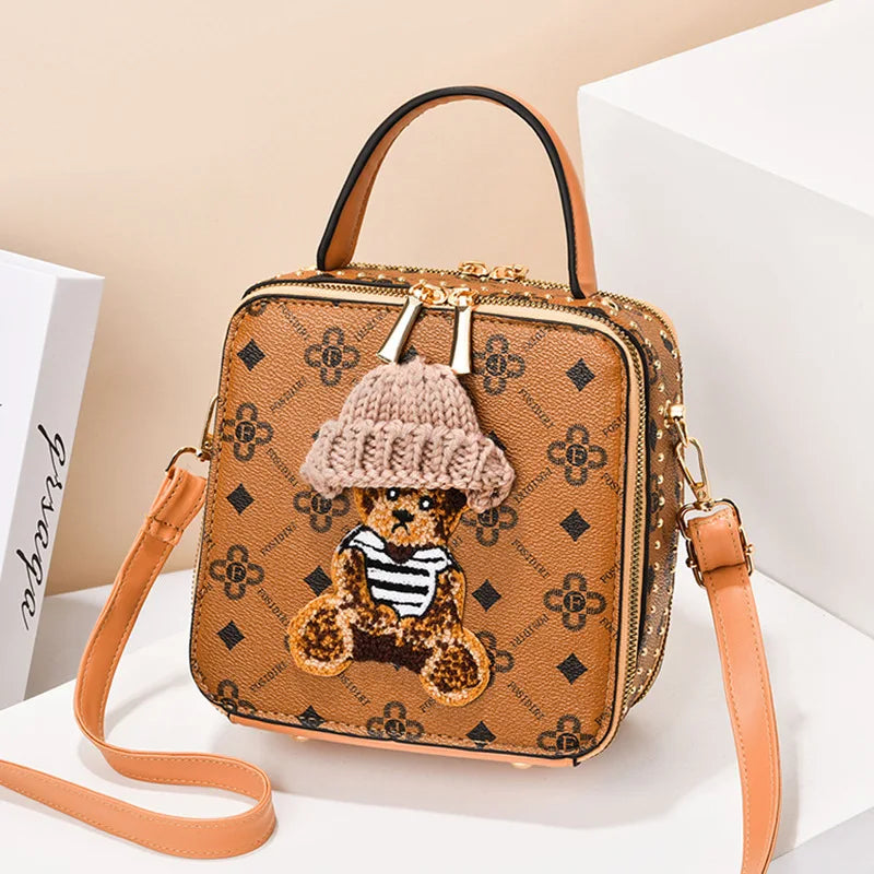 New Fashion Design Leather Women's Bag | Lady Commuter Small Square Bag & Hard Box Handbag Luxegan