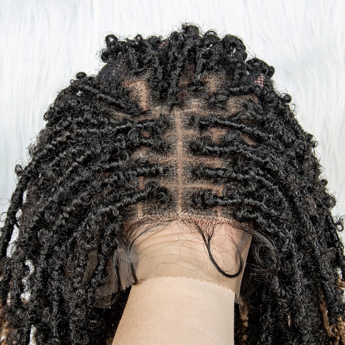KIMA Pelucas trenzadas sintéticas de 14 pulgadas Peluca frontal de encaje Pelucas trenzadas 9x6 Trenzas de caja sin nudos con pelo de bebé para mujeres negras