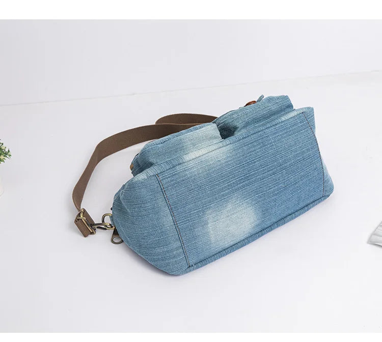 High-Quality Casual Denim Women’s Handbag | Vintage Blue Jeans Crossbody Bag | Large Travel Shoulder Tote & Big Bolsa Luxegan