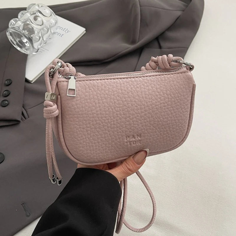 Ladies' Fashionable Solid Color Crossbody Bag | Versatile Exquisite Design Saddle Bag | Casual Daily Commuting Shoulder Handbag Luxegan