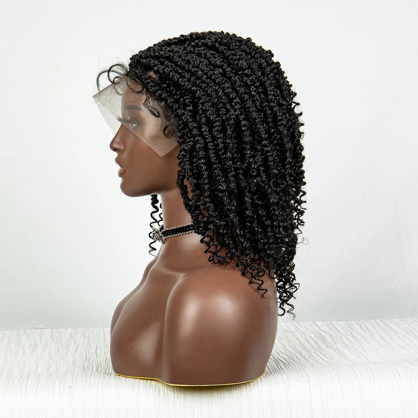 Short Curly Crochet Braided Wig with Baby Hair | Knotless Lace Front Wig for Black Women | Synthetic Braids Luxegan