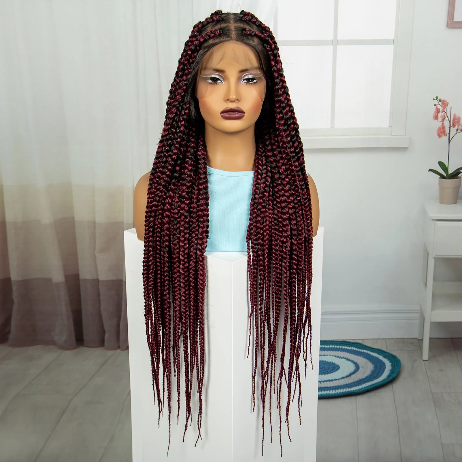 36" Knotless Box Braids Wig | Full Lace | Baby Hair | Natural Look Luxegan