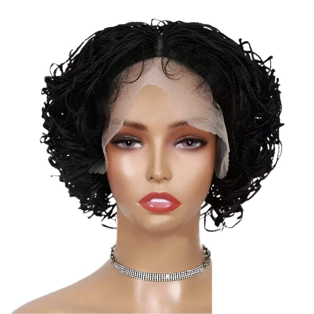 Short Braided Wig | Full Lace 3x Twist Braids | Transparent Lace | Baby Hair | Synthetic Hair