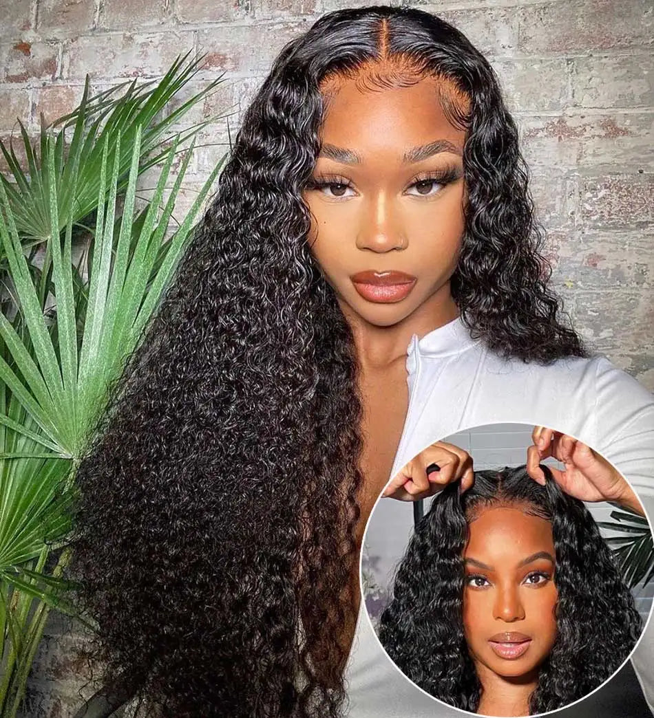 Glueless | Human Hair | Ready To Wear | Bleached Knots | Pre Cut | HD Transparent Lace | Jerry Curly | Peruvian Hair | Remy HairWigs Luxegan