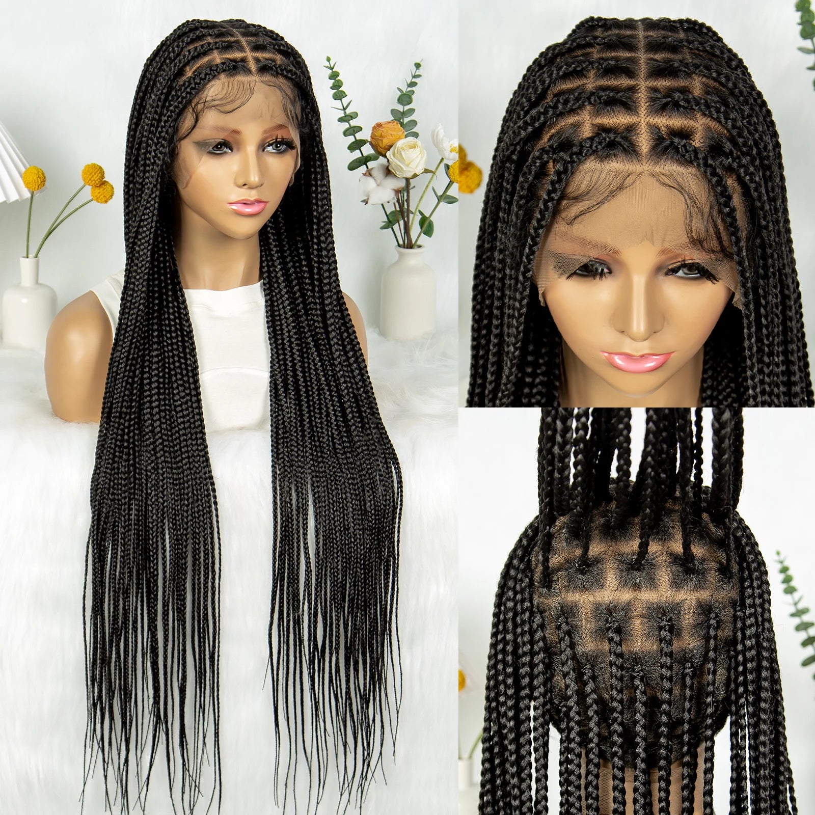 New HD Goddess Box Braids Wig | Transparent Full Lace CrochetLuxegan