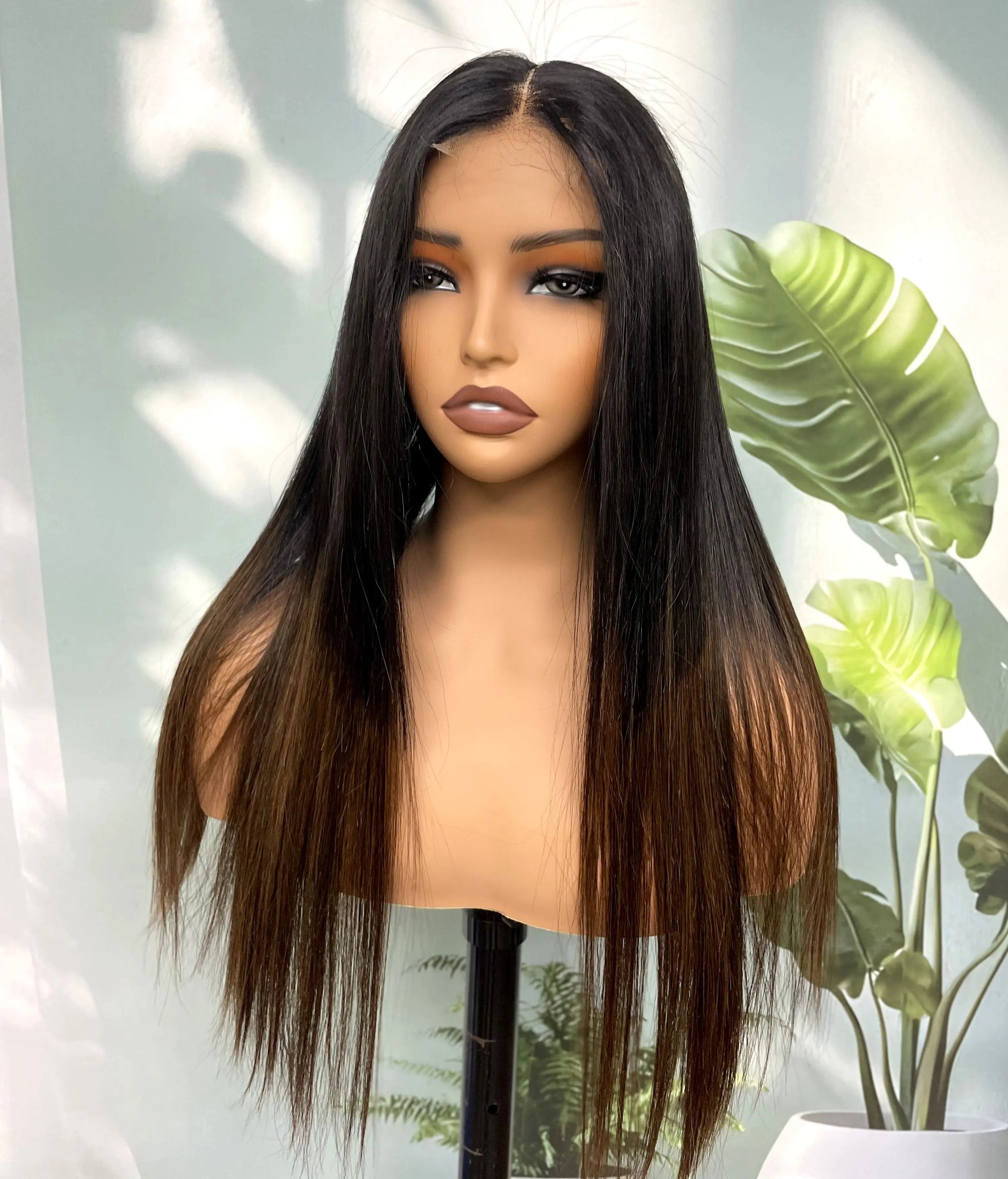 300% Density 1BT4 Brown Bone Straight Wig | 2x6 Real HD Lace Burmese Virgin Human Hair (Double Drawn) Luxegan