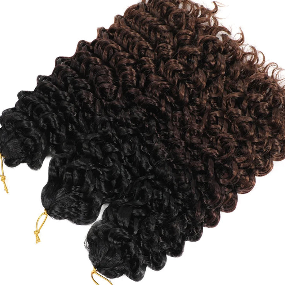 14–22 Inch Synthetic Deep Wave Crochet Hair | Afro Curl Braiding Extensions Luxegan