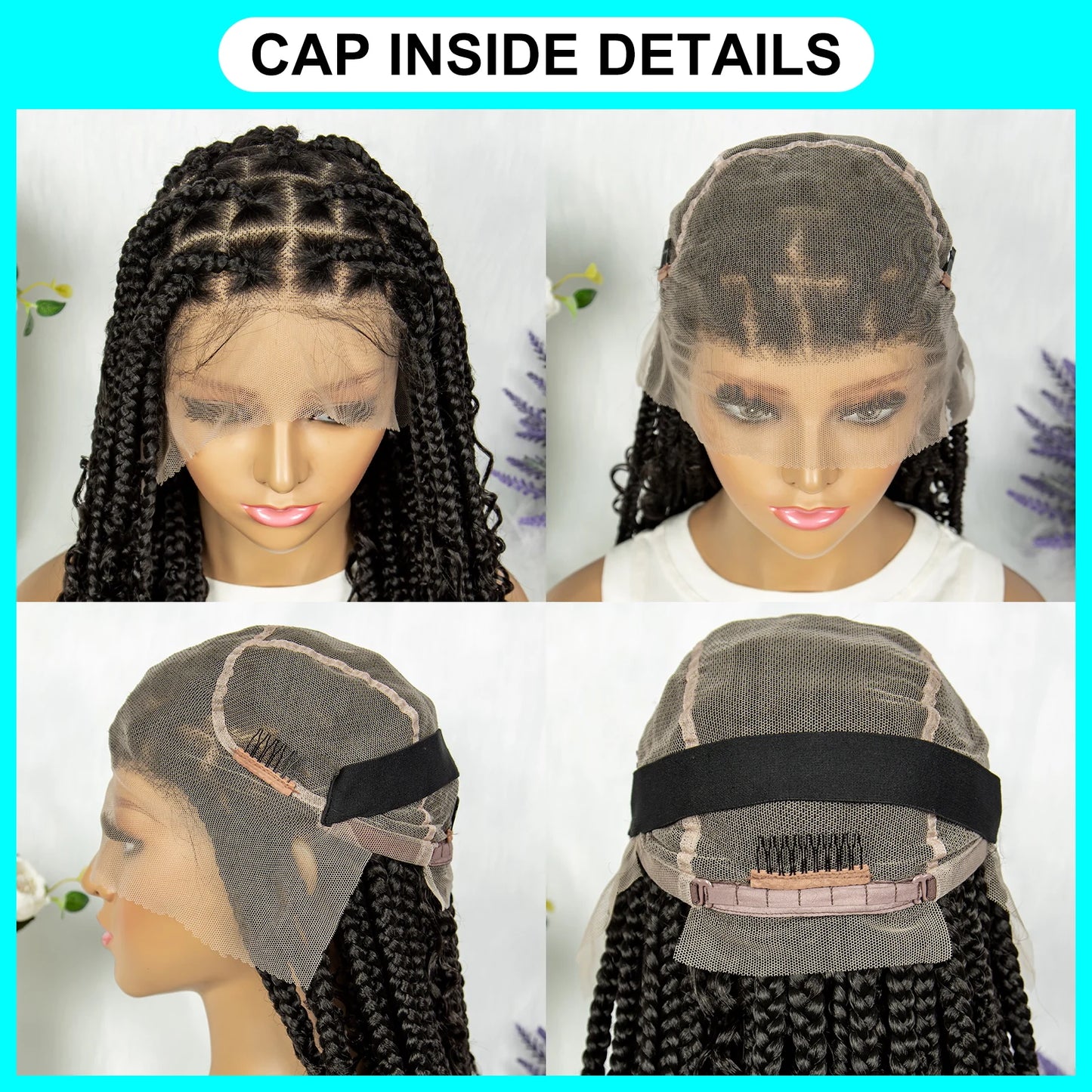 KIMA Box Braids Synthetic Wigs Full Lace  Dreadloks Braided Wigs Knotless Goddess Boho Braided Wigs Hair for Black Women