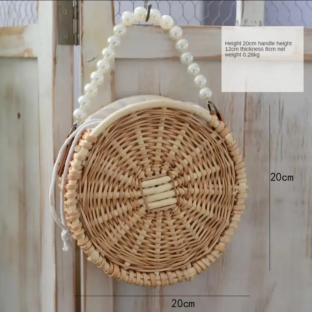 Straw Bags for Women | Square Handbags & Summer Rattan Shoulder Bags (Handmade Knitted Storage & Small Totes Bag) Luxegan