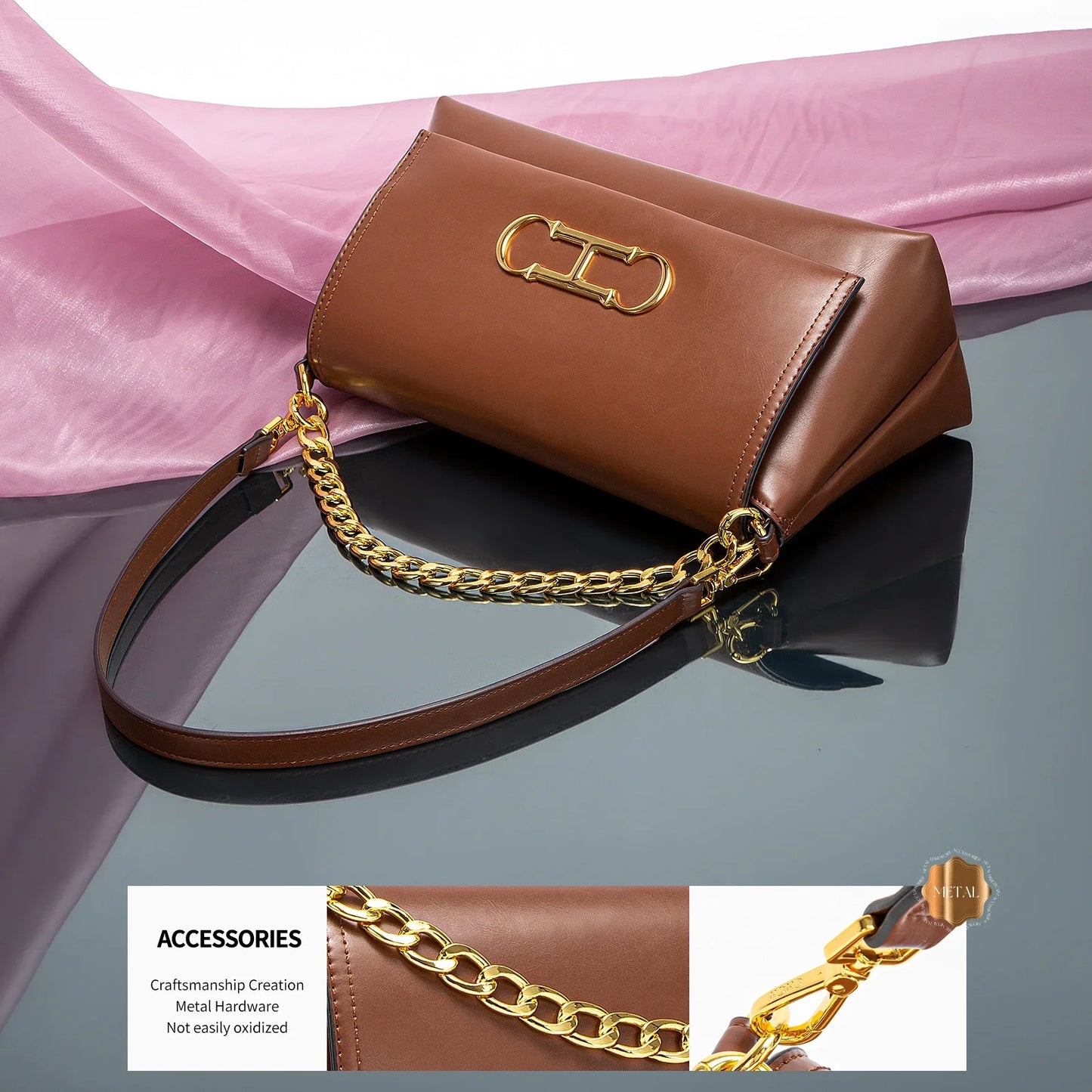 Pure Simple Classic Retro Square Ladies Shoulder Bag | Fashionable Exquisite Workmanship New Women's Crossbody Bag Luxegan