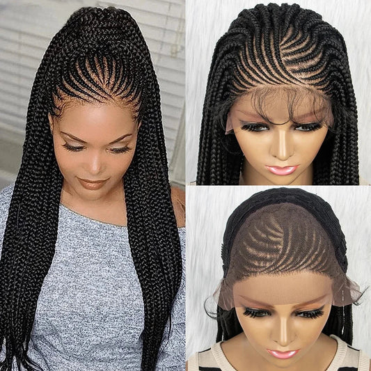 Lace Front Braided Wig | Baby Hair | Kanekalon Synthetic | Black Women Luxegan