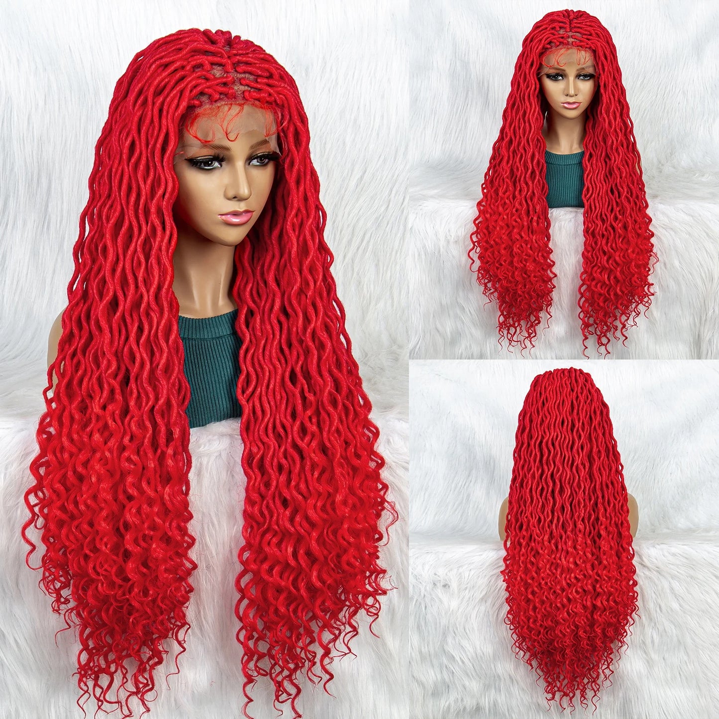 Braided Wig with Lambswool Curls | Transparent Full Lace Front Luxegan
