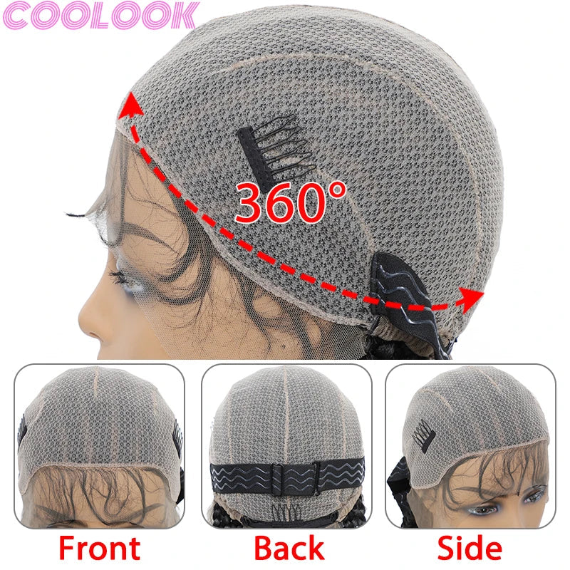 36" Blonde Goddess Braids Wig | Jumbo Plaits | Full Lace Front | Knotless | Handmade Luxegan