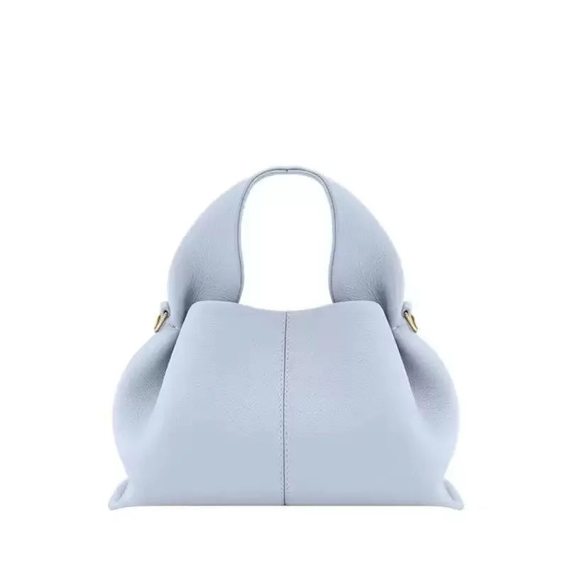 French Niche Design Leather Cloud Bag | Light Luxury Genuine Leather Handbag | Fashionable One-Shoulder Crossbody Hobo Bag for Women | Elegant Party & Casual Versatile Purse Luxegan