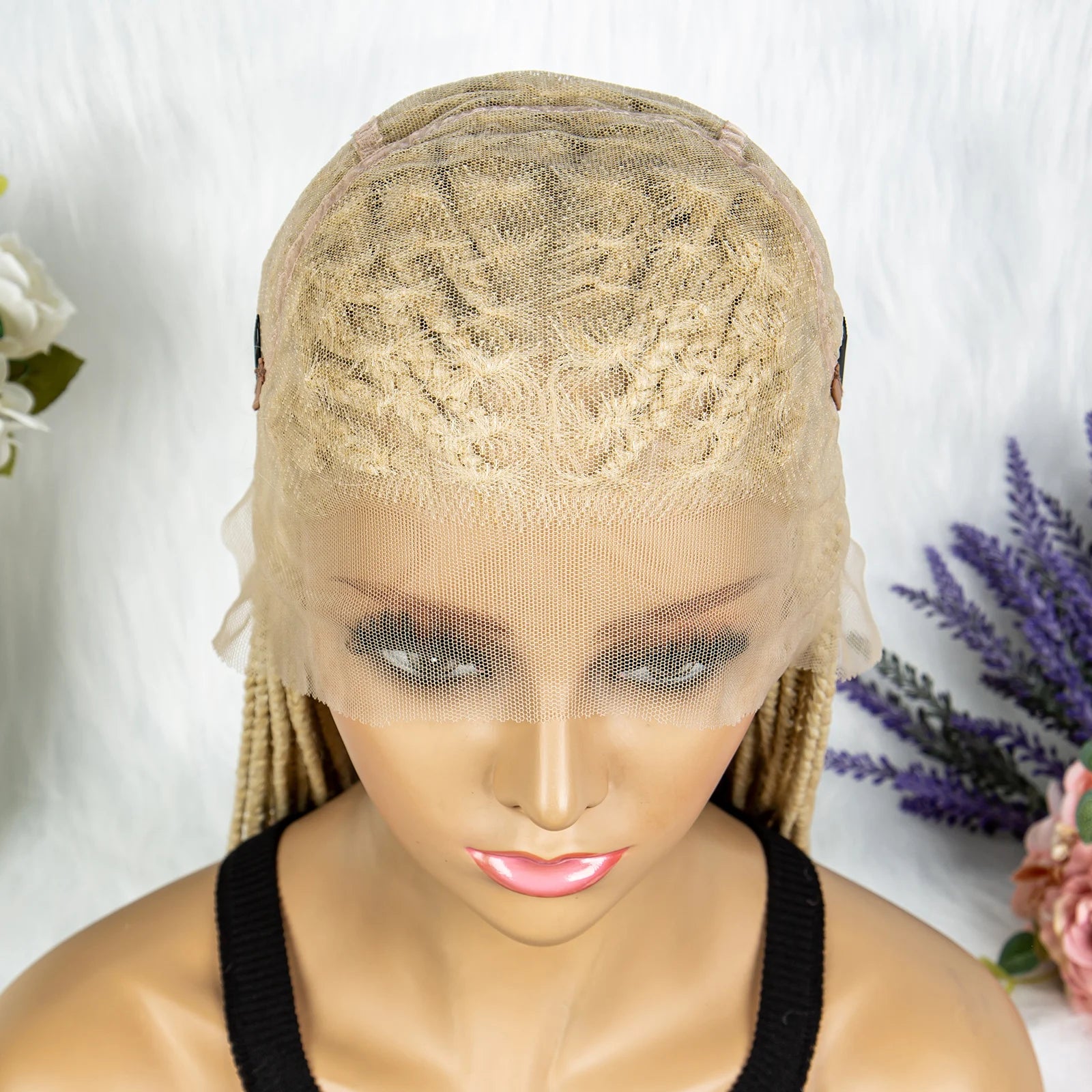 HD Full Lace Knotless Box & Cornrow Braided Wig | Transparent Lace | Synthetic Crochet Braids for Black Women Luxegan