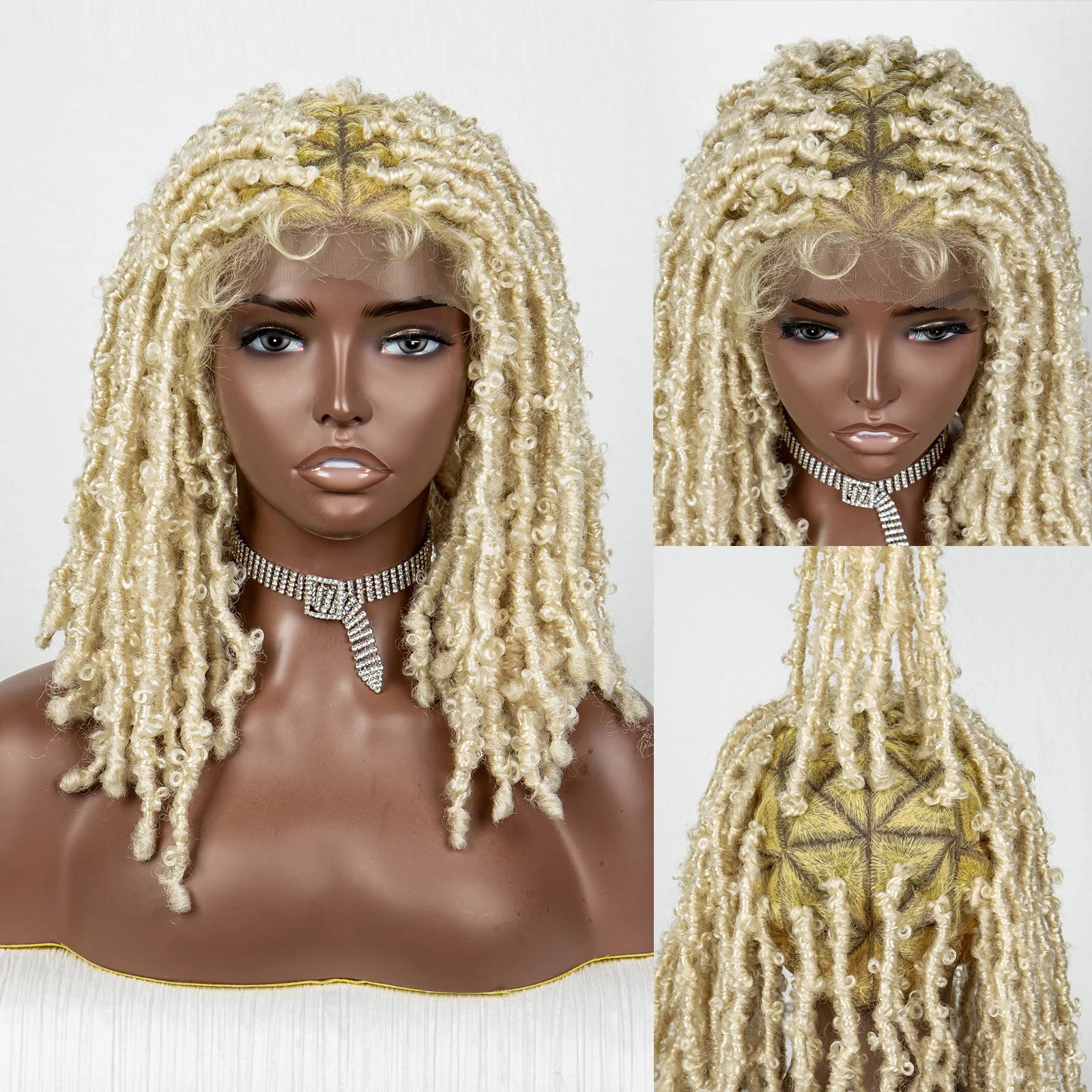 613 Blonde Butterfly Locs Braids Wig | Knotless Crochet | Full Lace Luxegan