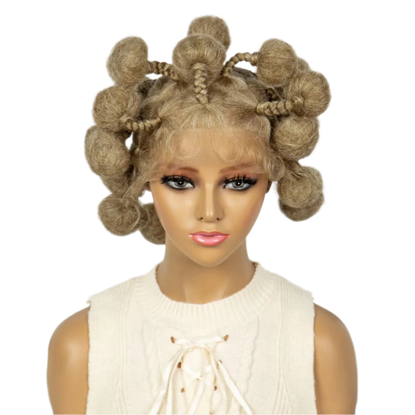 Bun Braided Wig | Full Lace | Baby Hair | Kanekalon Hair | African Braids | Black Women