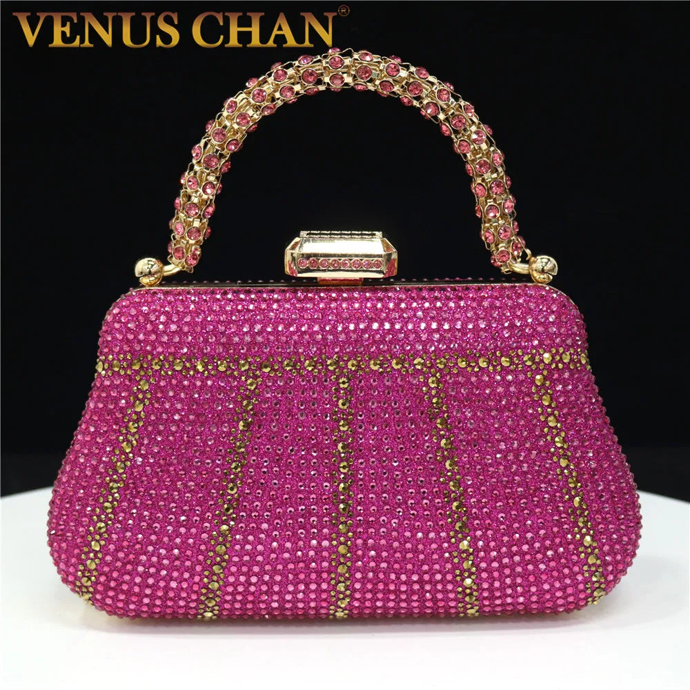 Exquisite Diamond Design Evening Bag | Sophisticated Fashion Handle Clutch | Elegant Rhinestone - view 7