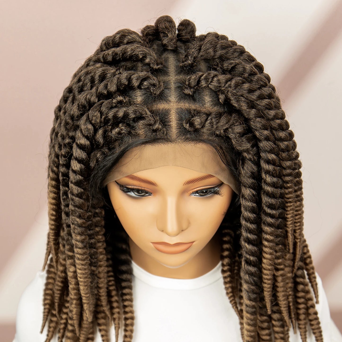 Twisted Braided Wig | Bob Twist Crochet Wig | Full Lace Braided Wig for Black Women | Kanekalon Hair