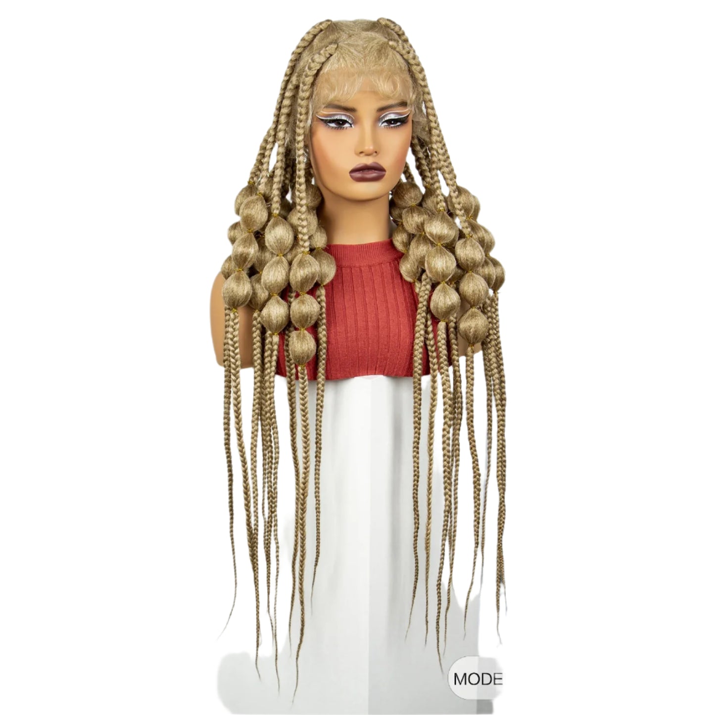 40" Blonde Knotless Bantu Braids Wig | Handmade Full Lace | Baby Hair Luxegan