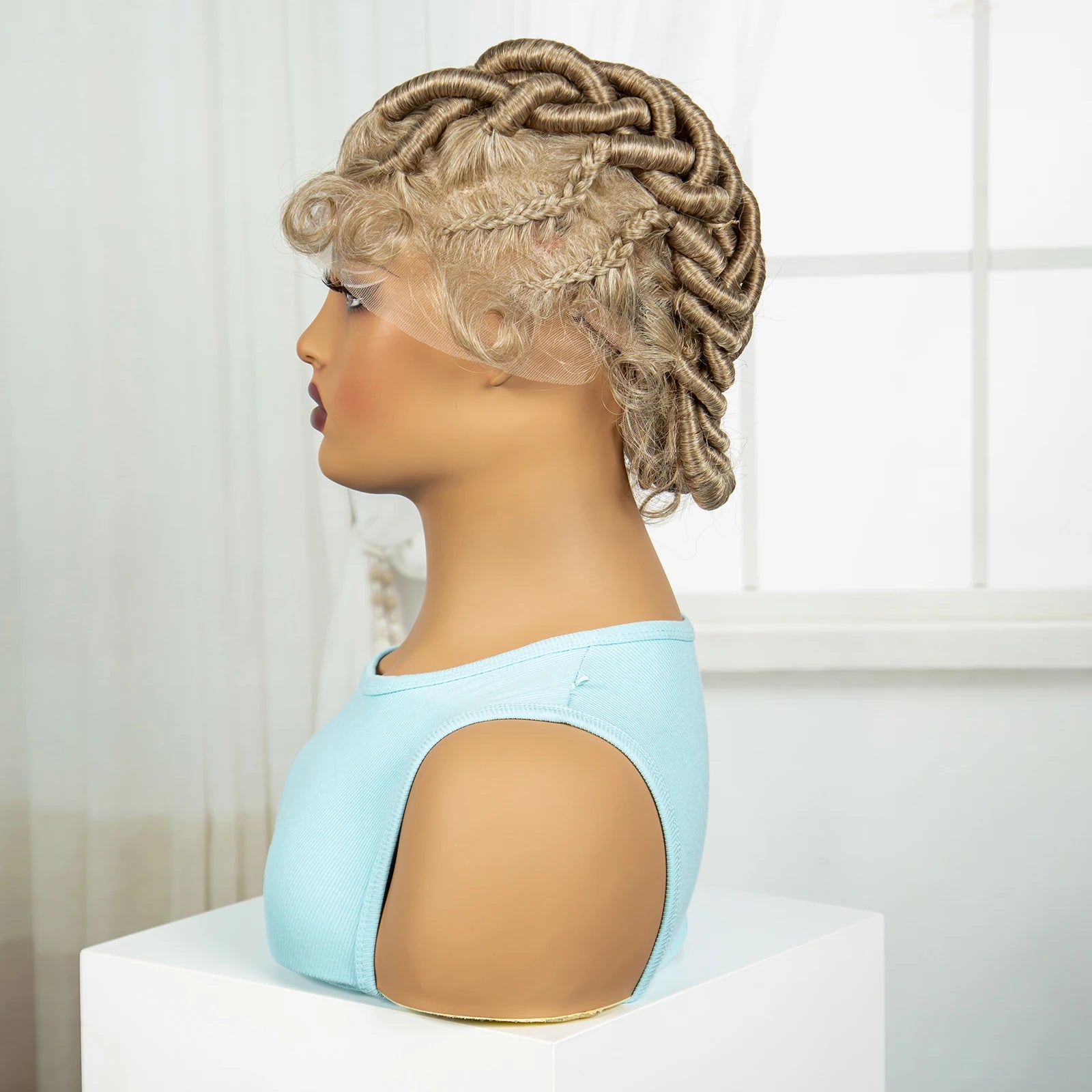 Ginger Orange Bantu Knotless Braids Wig | Full Lace | Baby Hair Luxegan