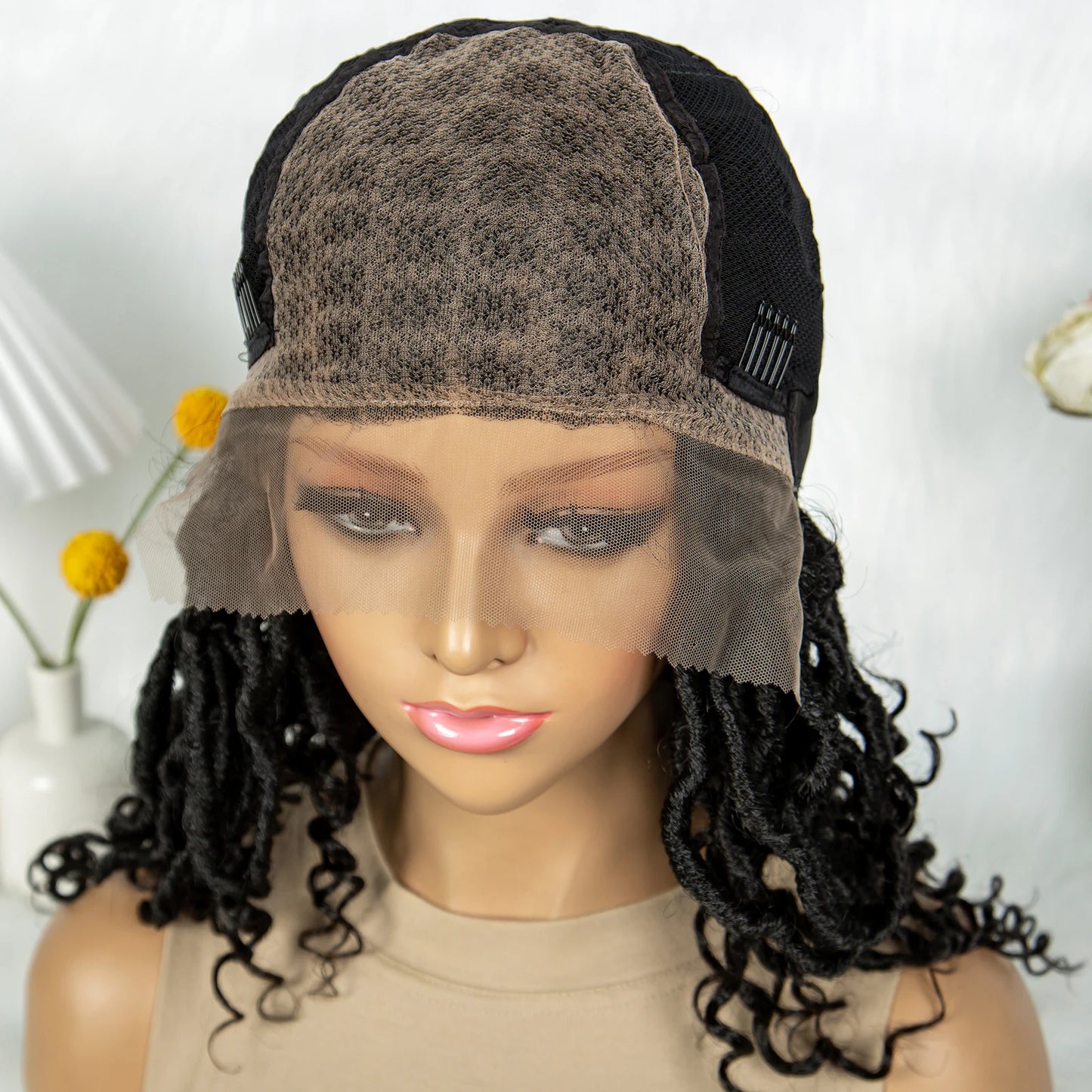 Lightweight Cornrow Braids Wig with Curly Ends | Lace Front Luxegan