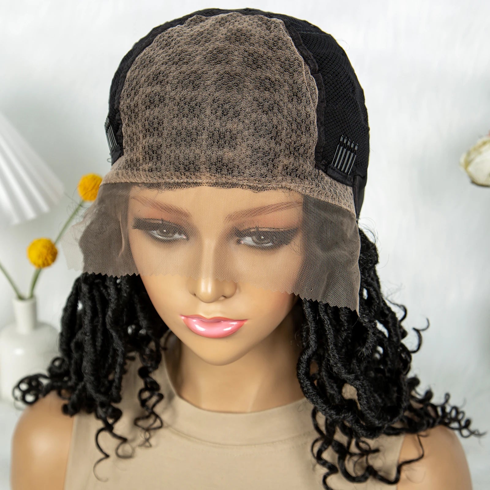 Lightweight Cornrow Braids Wig with Curly Ends | Lace Front Luxegan